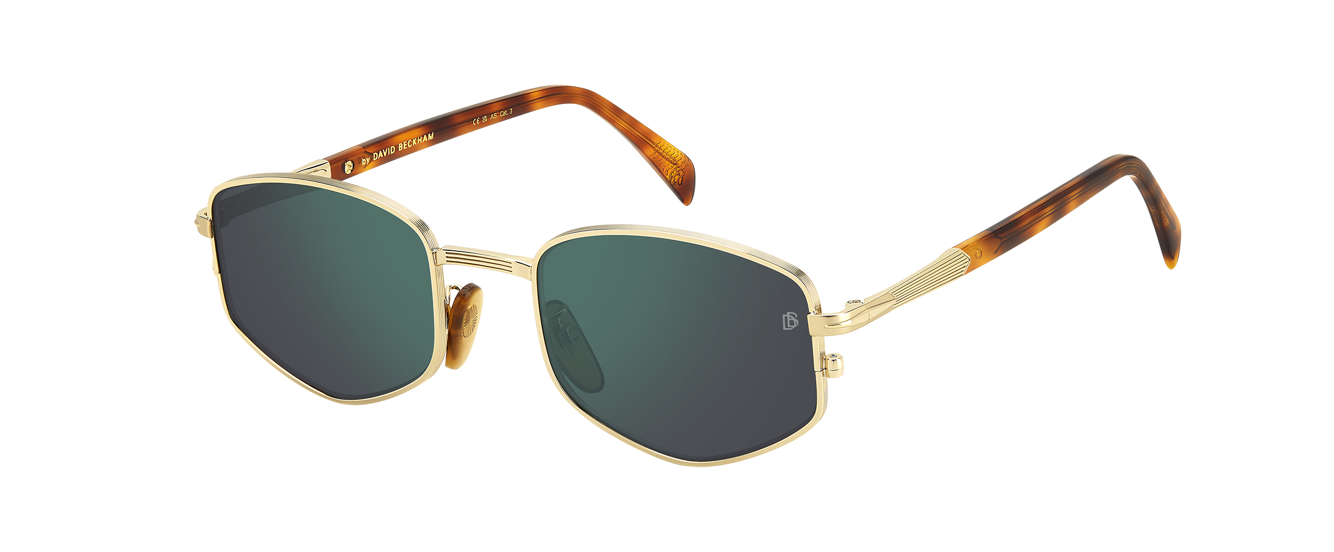 DB 1129/S - Gold Honey Havana - Green Mirror - 206173 – EYEWEAR by