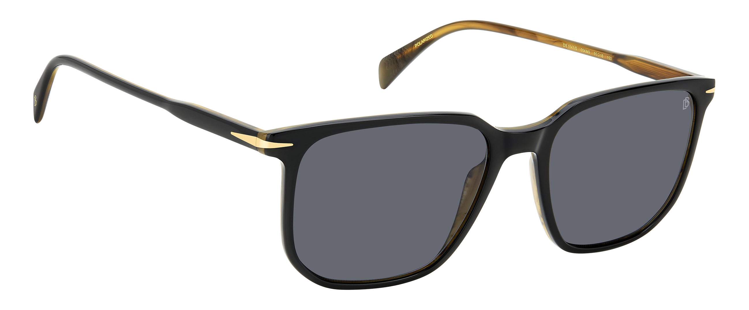 DB 1141/S - Black Striped Brown - Grey Polarized - 206611