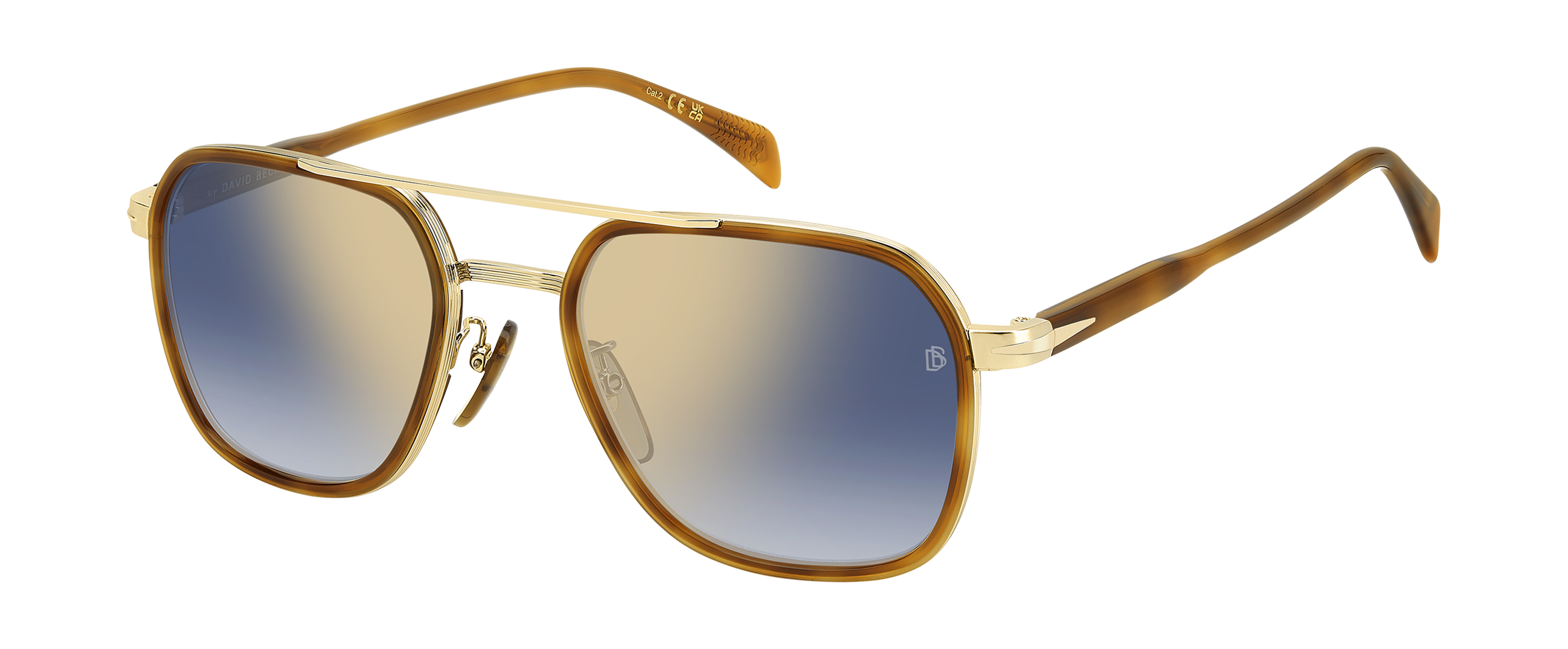 New DB Signature DBS02 Gold & Brown Eyeglasses 51/16/135 DB 1160/S - Brown Horn - Brown - 207206 – EYEWEAR by DAVID  main image 3