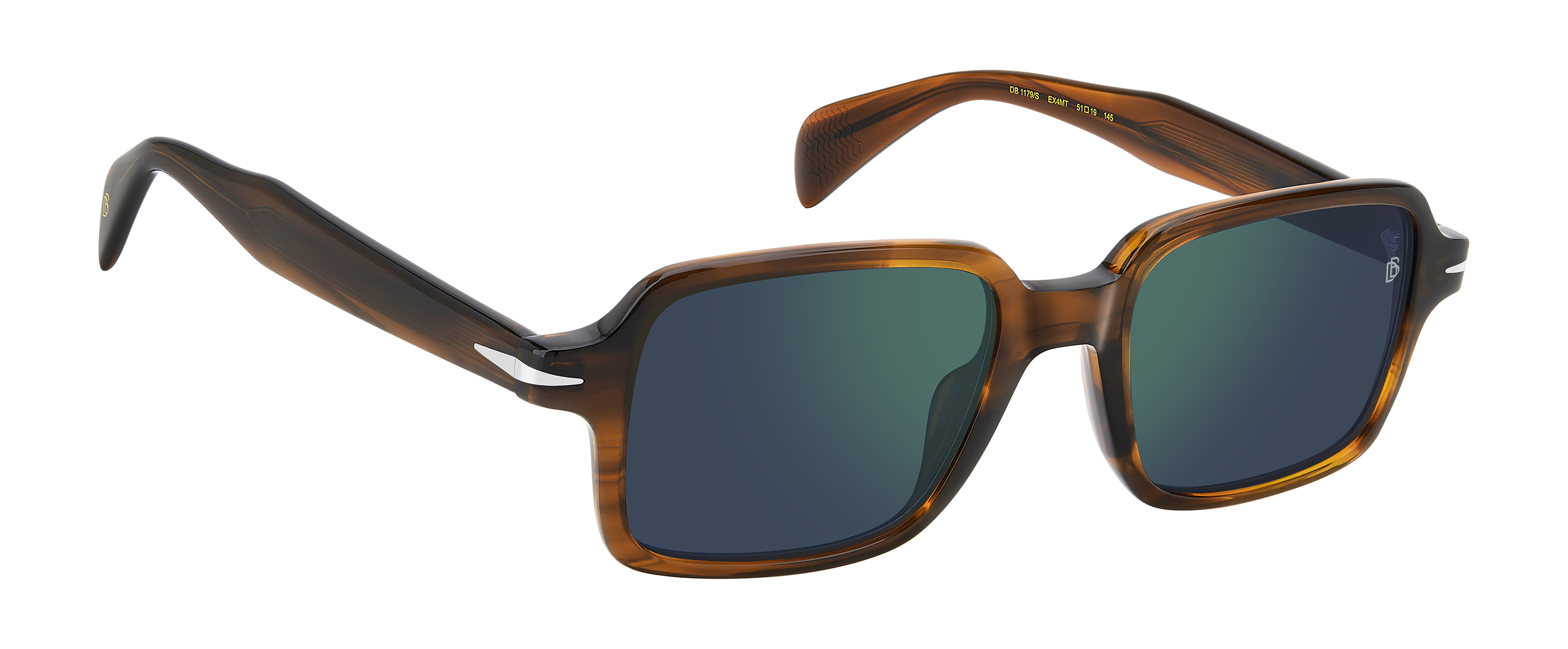 DB 1179/S - Brown Horn - Green Mirror – EYEWEAR by DAVID BECKHAM