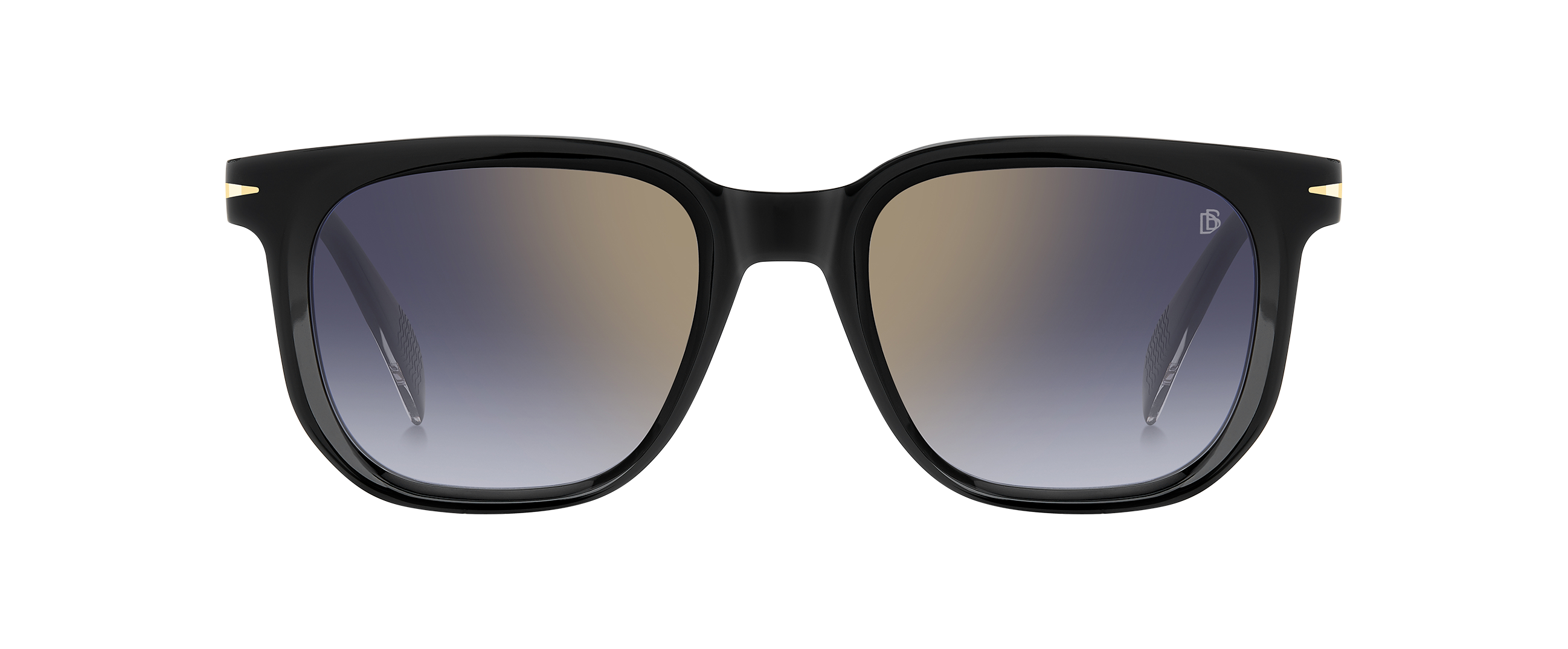 DB 7133/S - Black - Blue Shaded Gold Mirror – EYEWEAR by DAVID BECKHAM