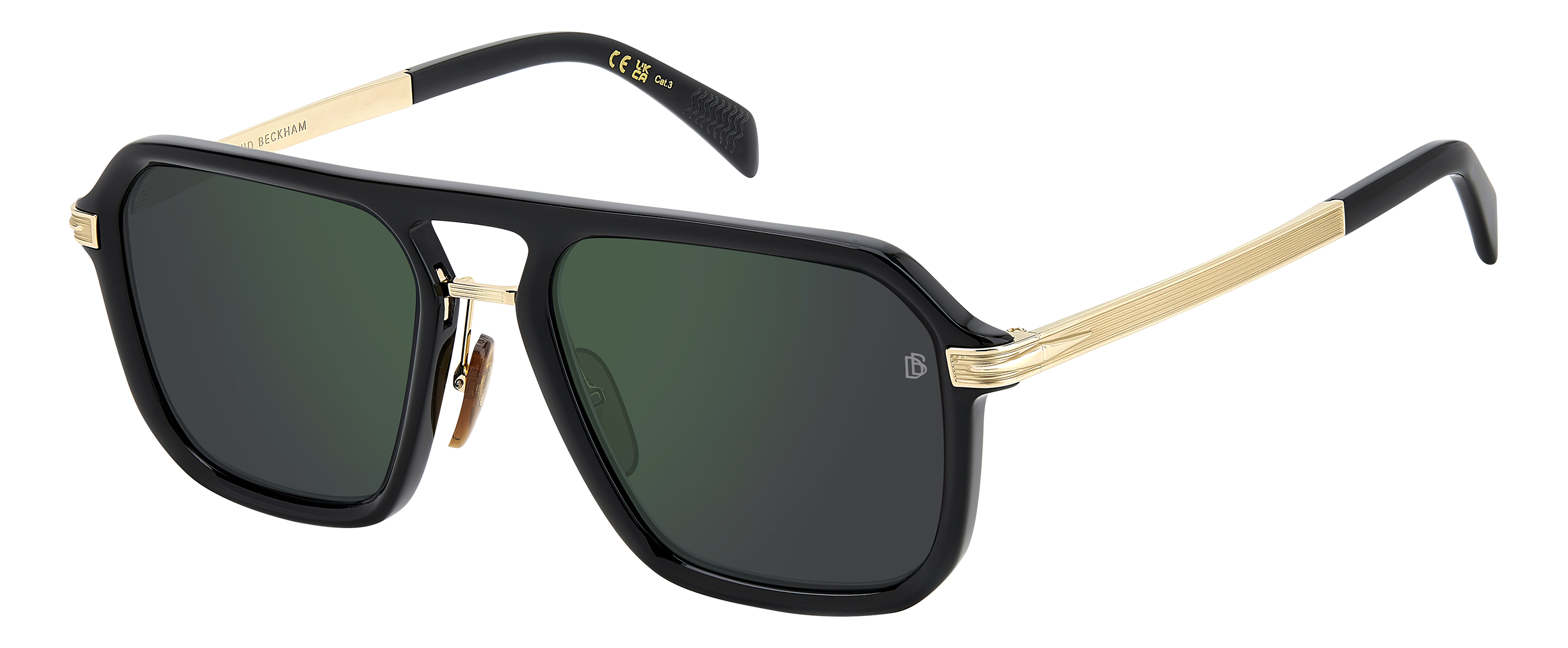 『HAMI VEN 6108 GOLD×BLACK』 DB 7136/S - Black Gold - Green Mirror – EYEWEAR by DAVID BECKHAM