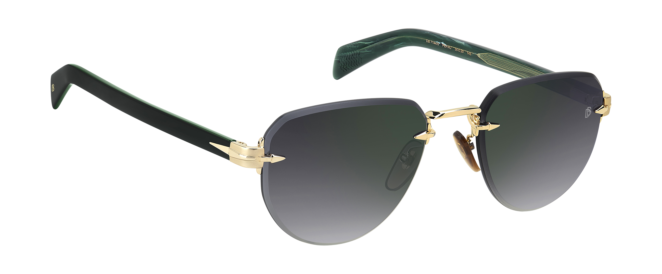 DB 7144/S - Gold Green - Grey Shaded Green Mirror – EYEWEAR by