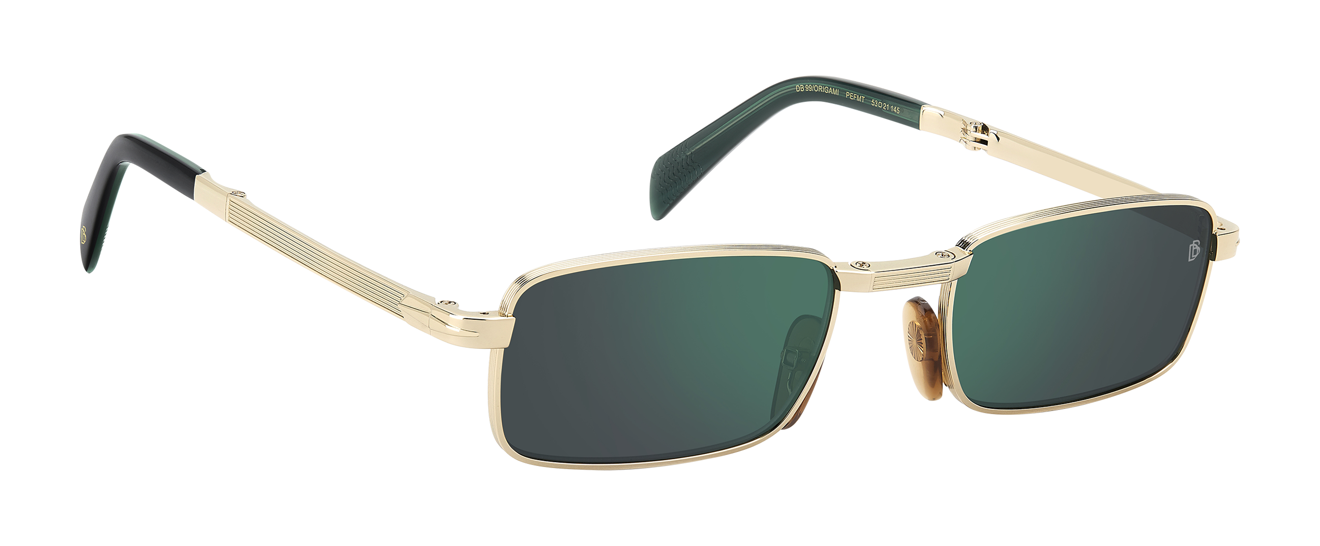 DB 99/ORIGAMI - Gold Green - Green Mirror – EYEWEAR by DAVID BECKHAM