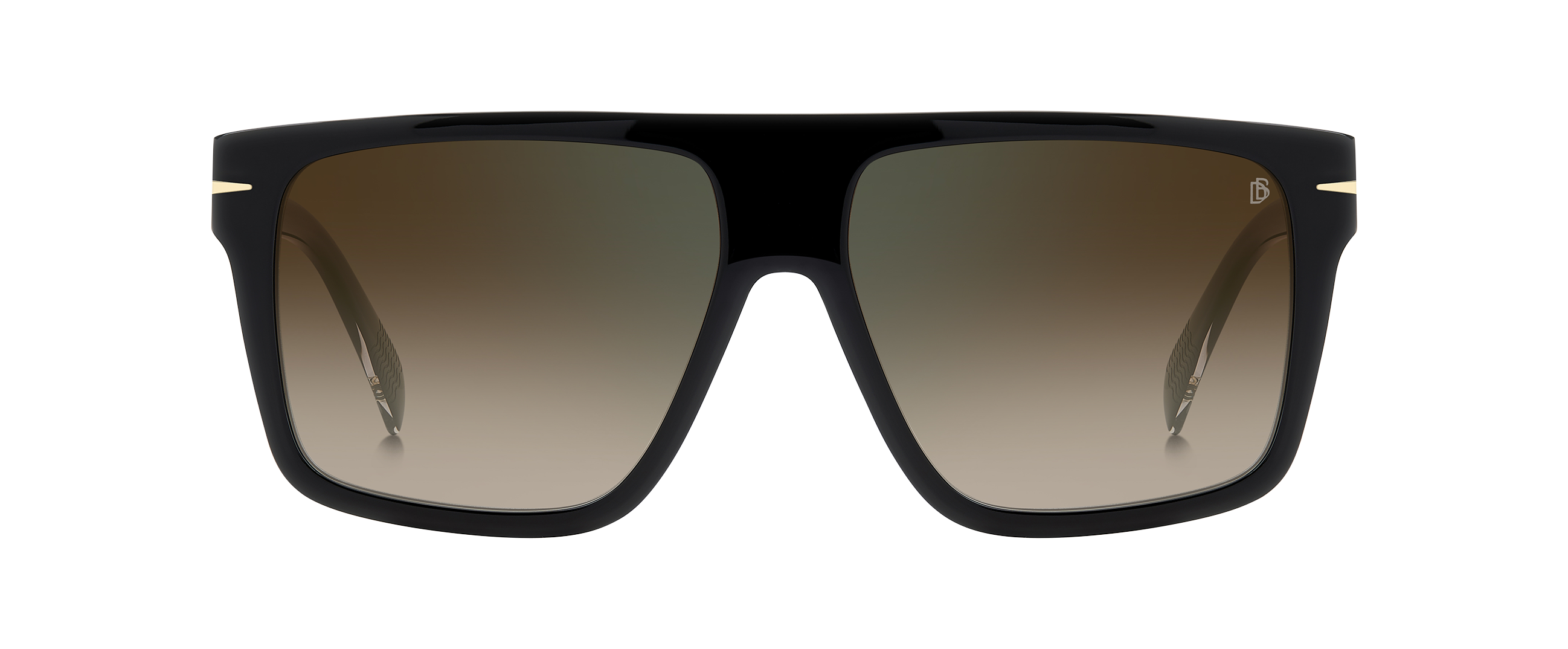 DB 7149/S - Black - Brown Shaded Green Mirror – EYEWEAR by DAVID