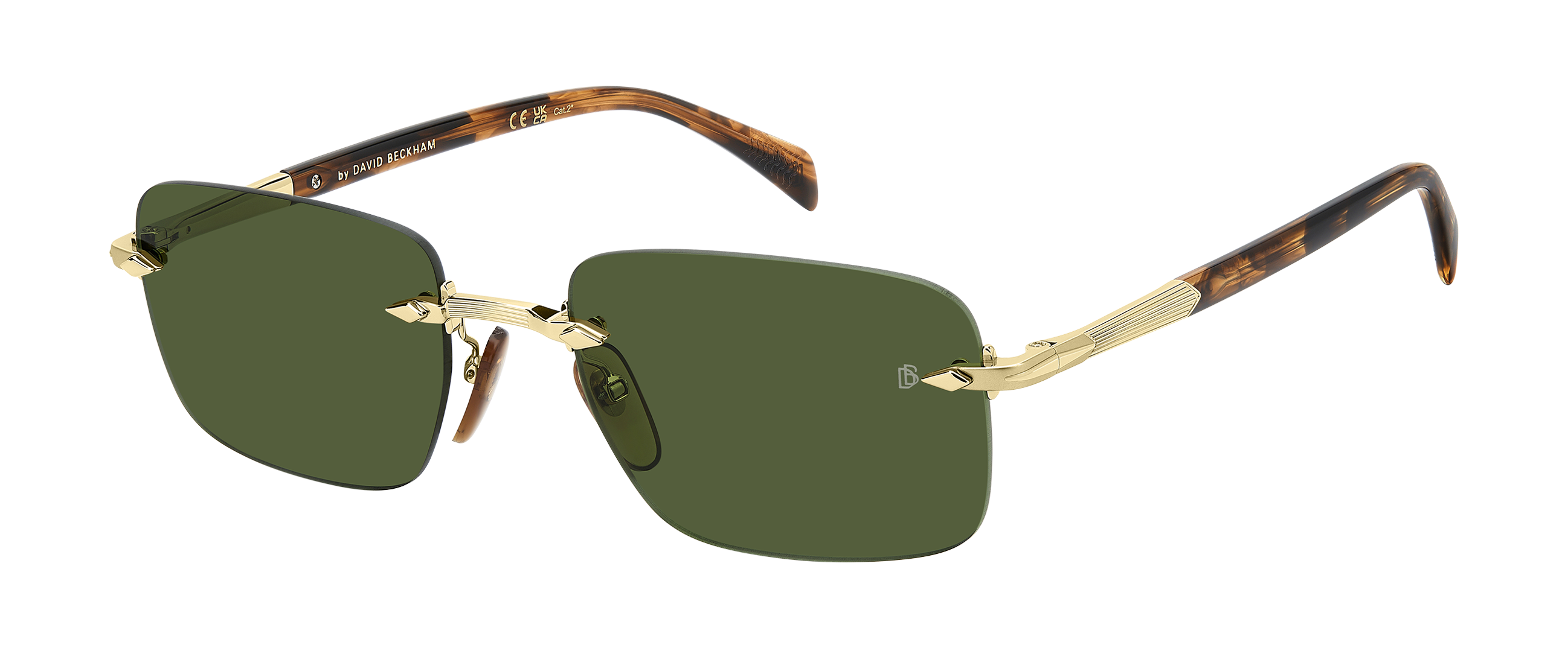 03-05 England David Beckham 正規品 DB 1195/S - Gold Brown Horn - Green – EYEWEAR by DAVID BECKHAM