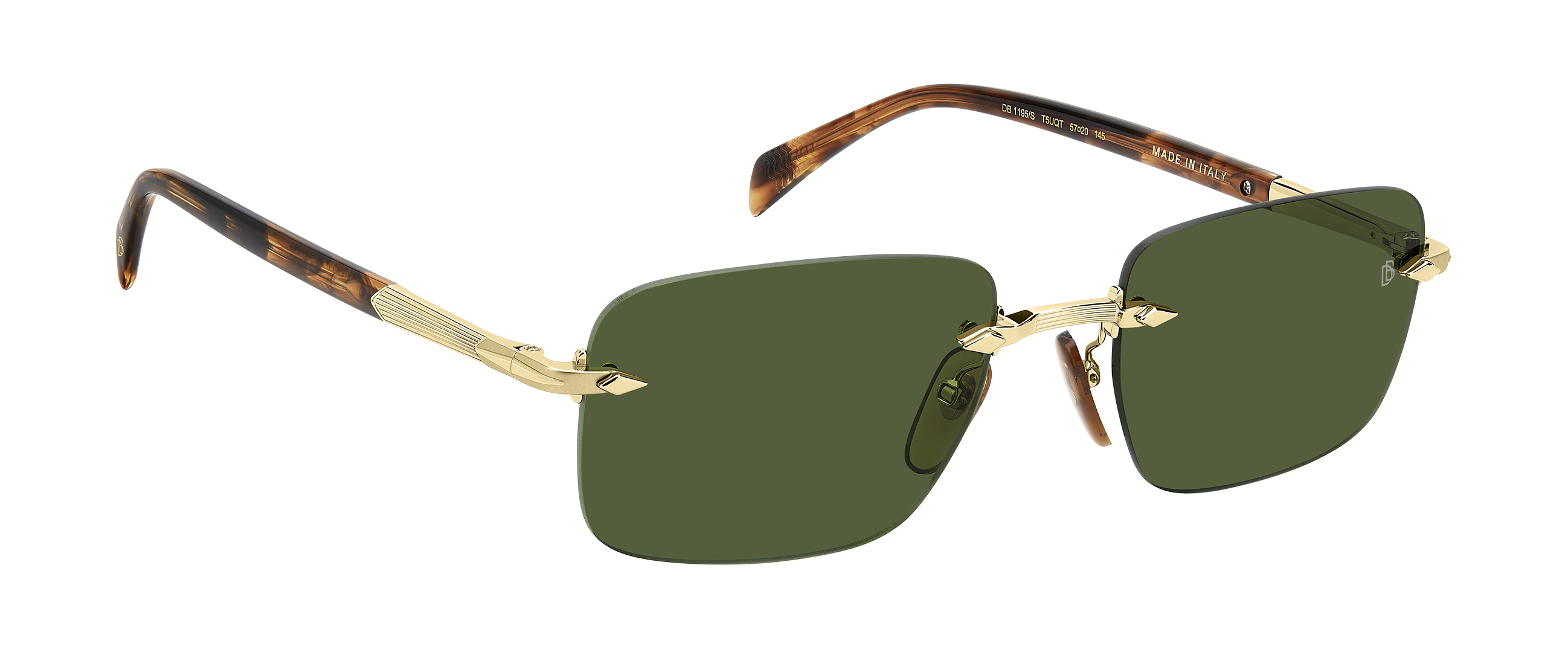 DB 1195/S - Gold Brown Horn - Green – EYEWEAR by DAVID BECKHAM