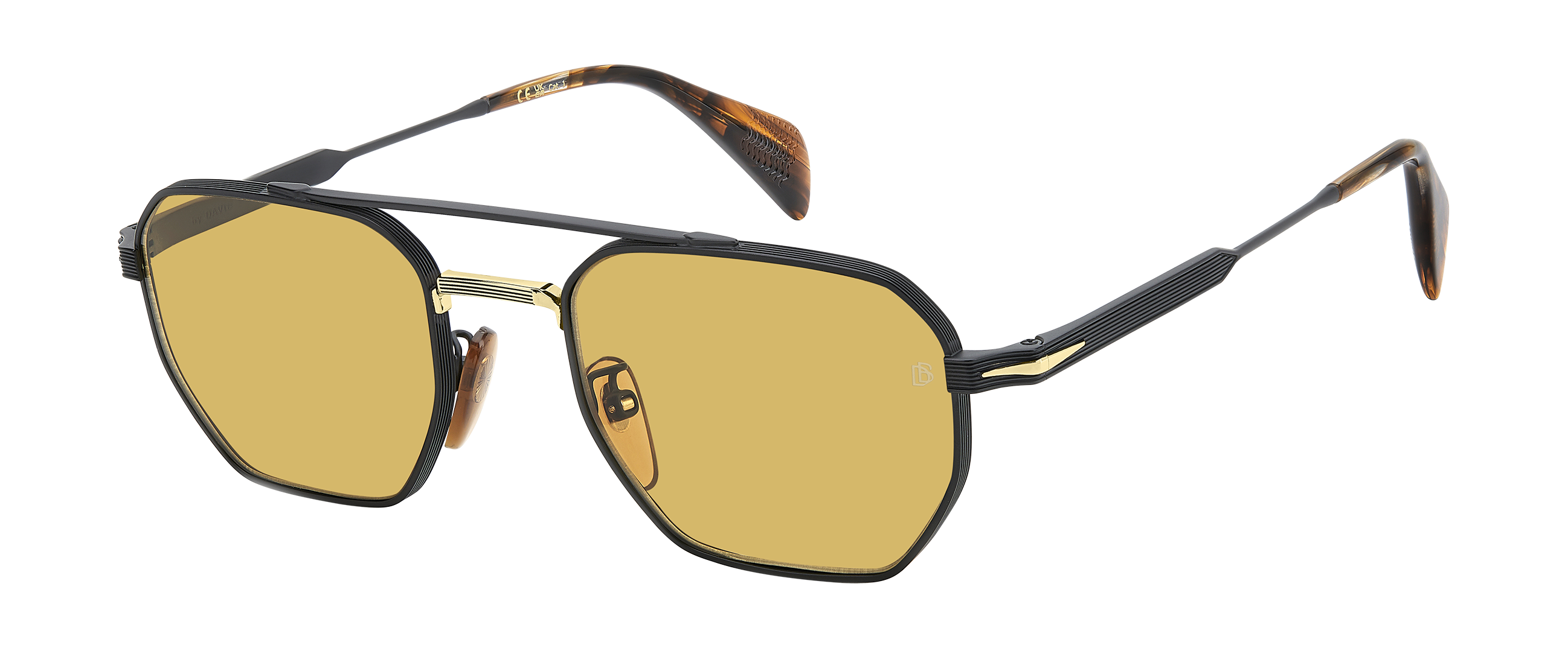 DB 1229/S - Matte Black Gold - Yellow Antireflex – EYEWEAR by