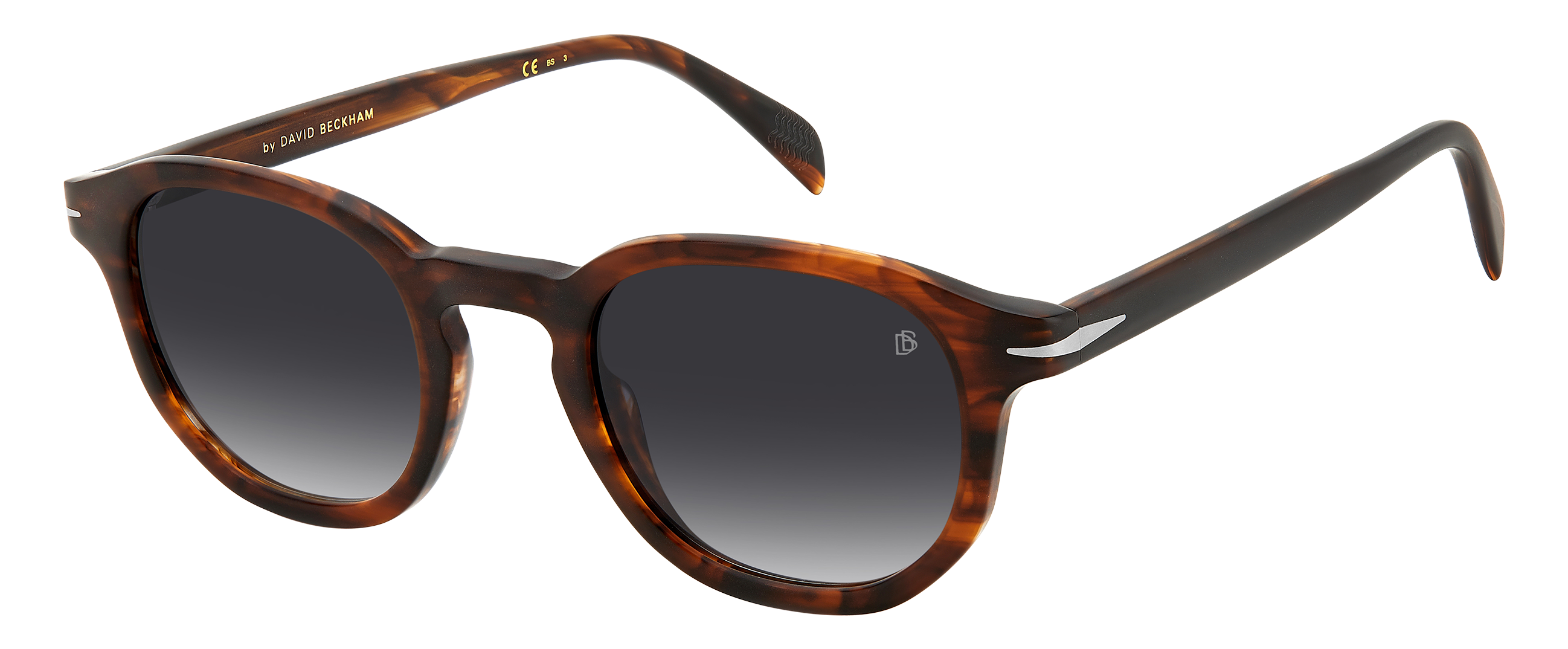 DB 1007/S - Matt Striped Brown - Dark Grey Shaded - 203118 – EYEWEAR by  DAVID BECKHAM