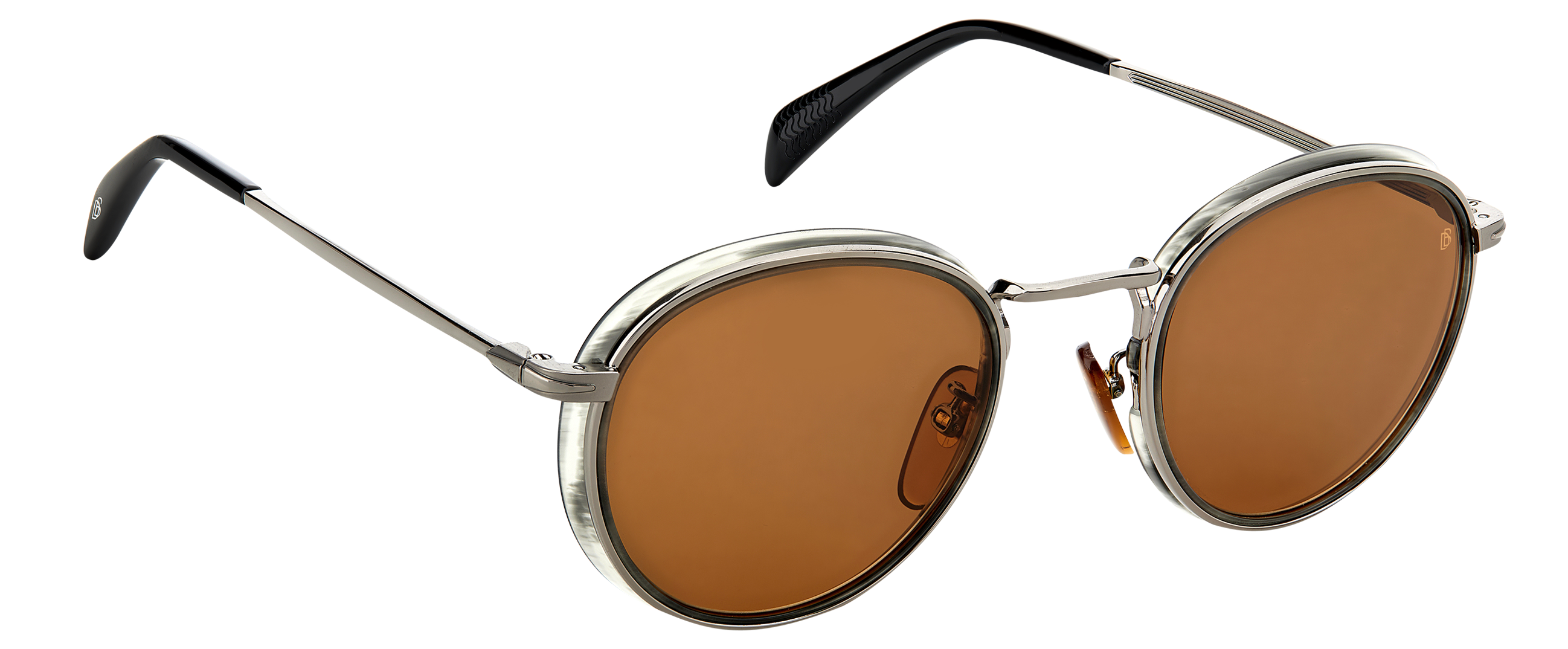 DB 1033/S - Ruthenium Grey Horn - Brown - 203520 – EYEWEAR by