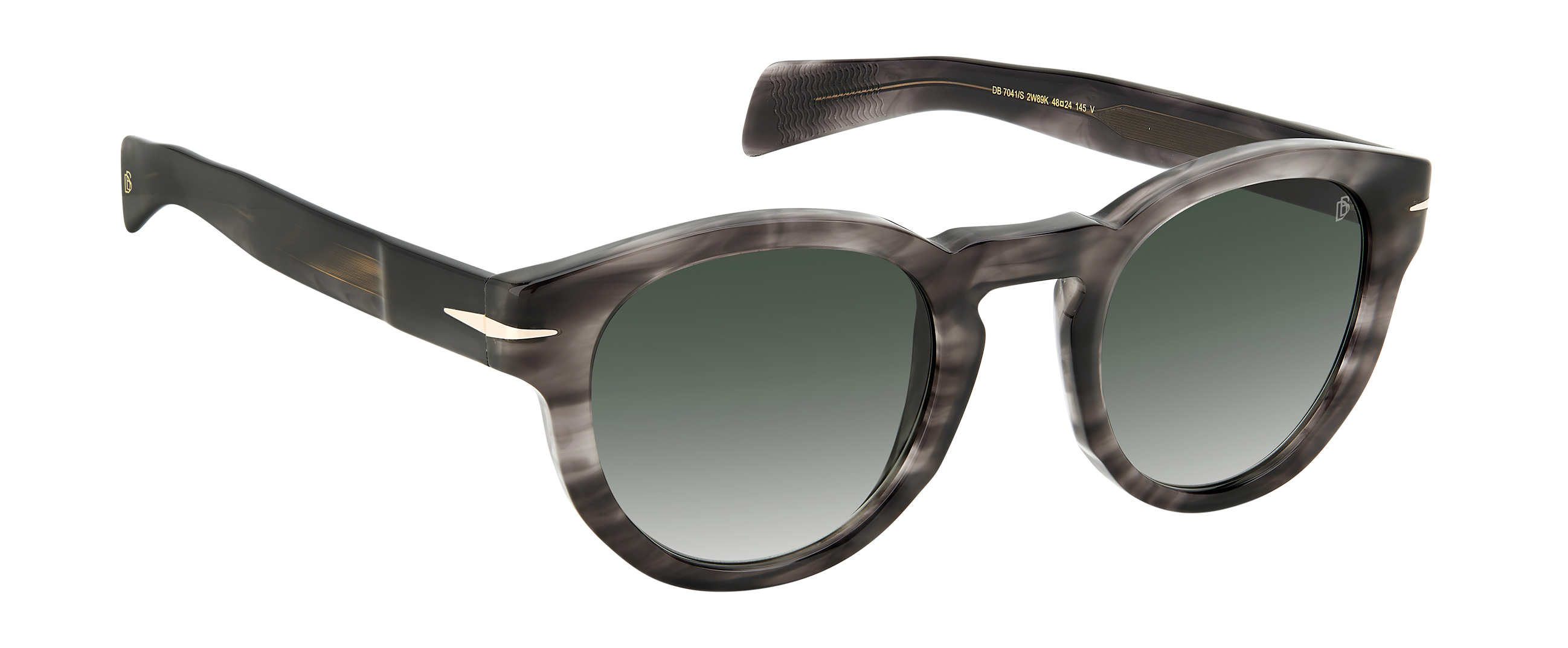 DB 7041/S - Grey Horn - Green Shaded - 203842 – EYEWEAR by DAVID