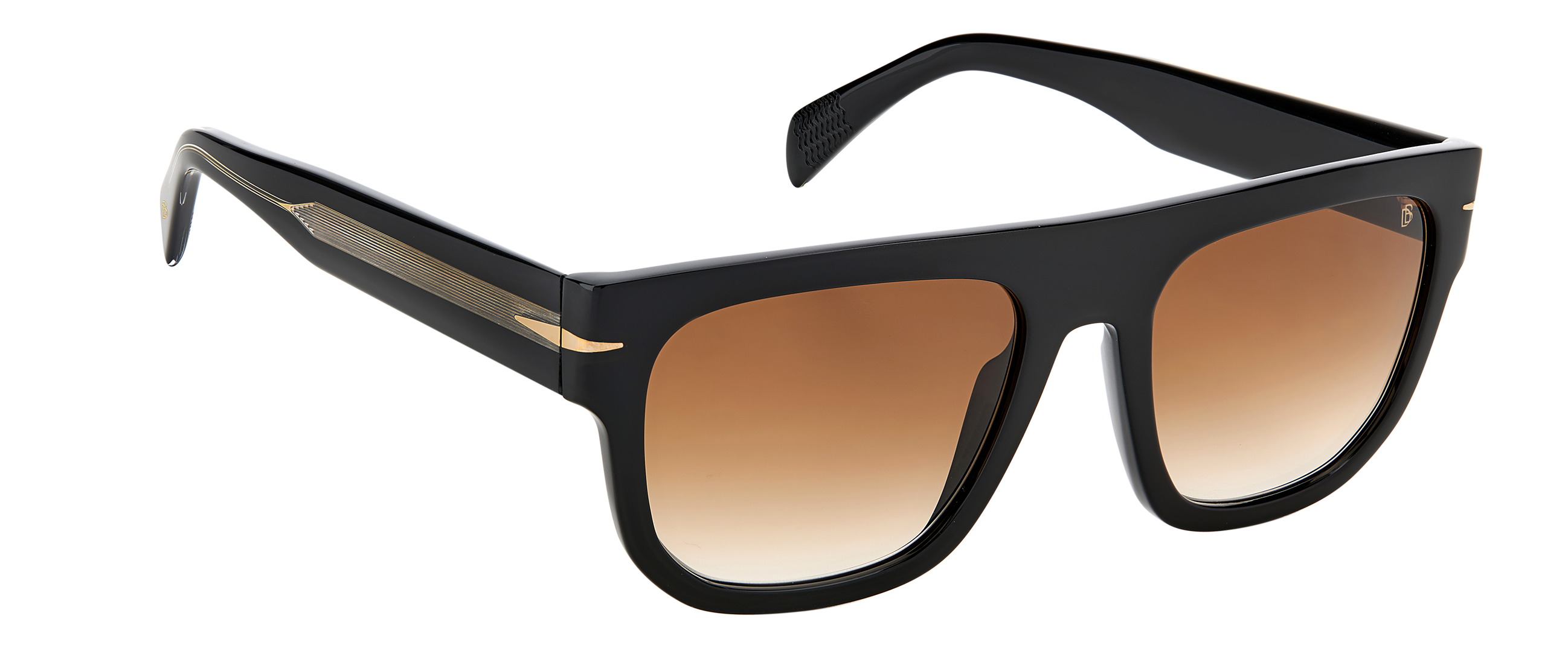 DB 7044/S - Black Gold - Brown Shaded - 203855 – EYEWEAR by DAVID