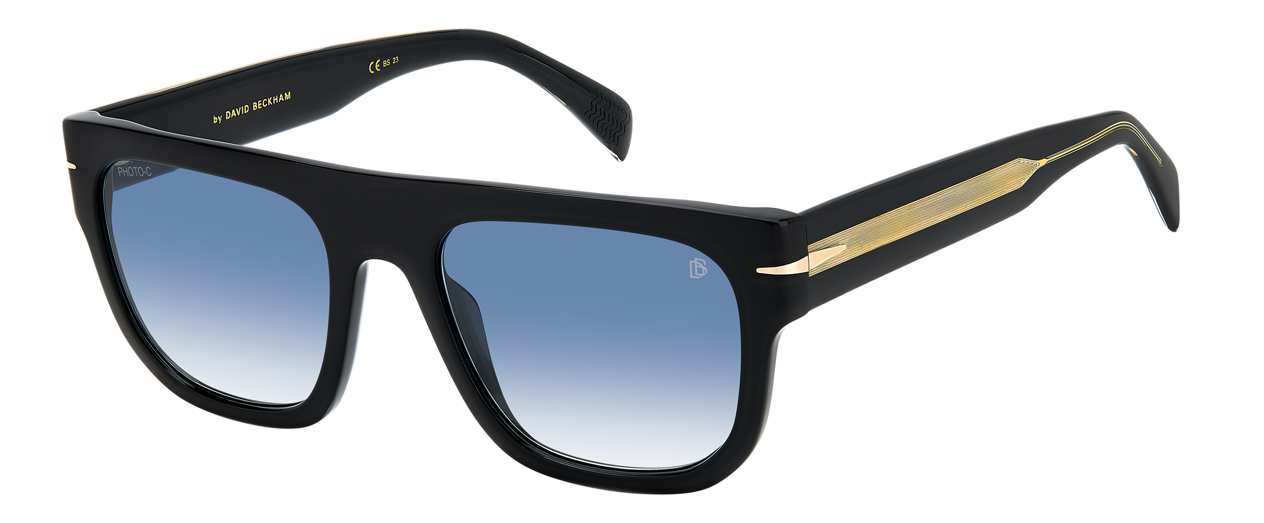 DB 7044/S - Black - Blue Shaded Photocromic - 203855 – EYEWEAR by