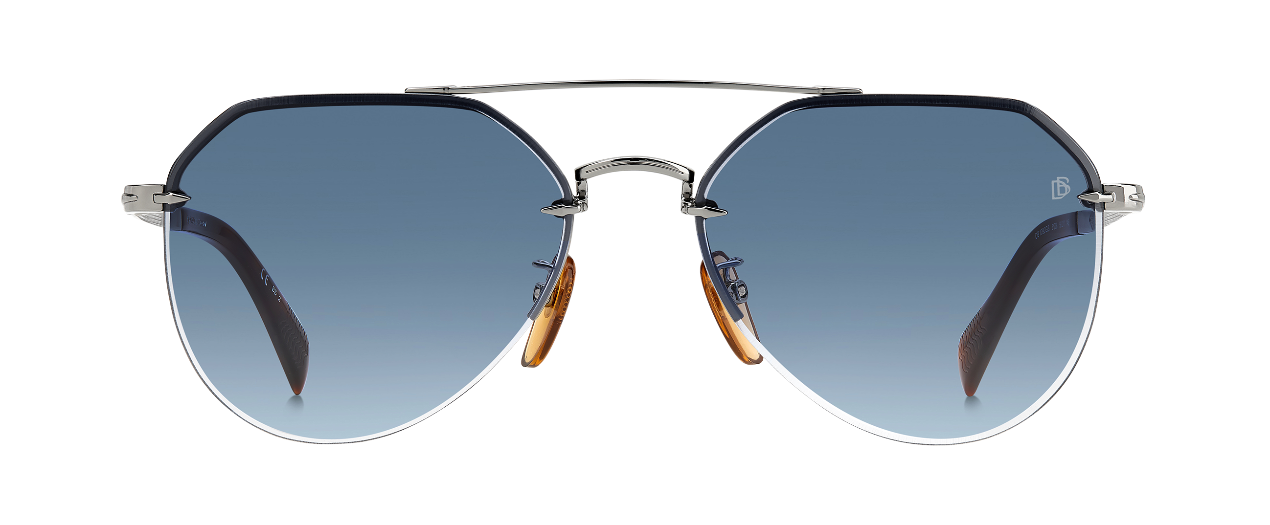Dolce & Gabbana Eyewear monogram-pattern round-frame Sunglasses - Blue