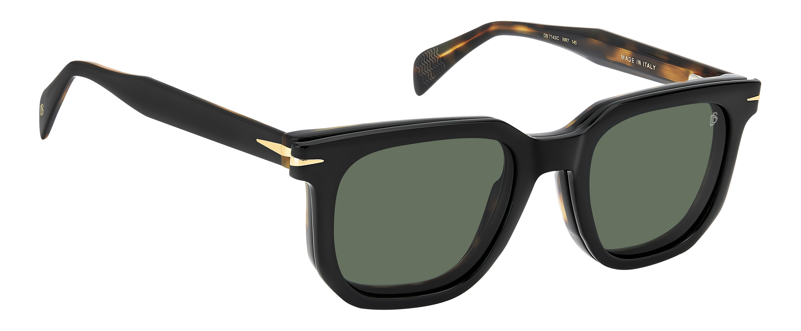 7143 DB 7143/C - Black Havana - Green Polarized – EYEWEAR by DAVID BECKHAM