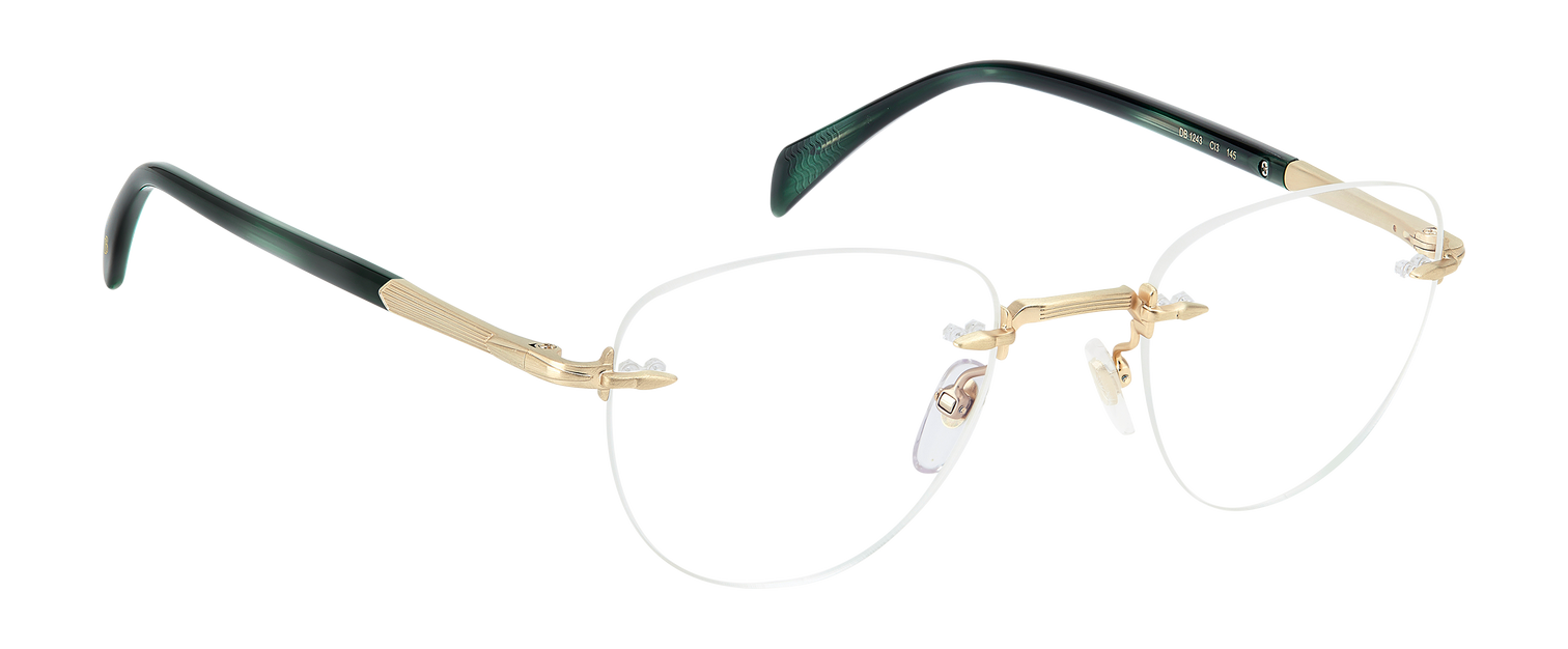 DB 1243 - Gold Striped Green - Blue Mirror