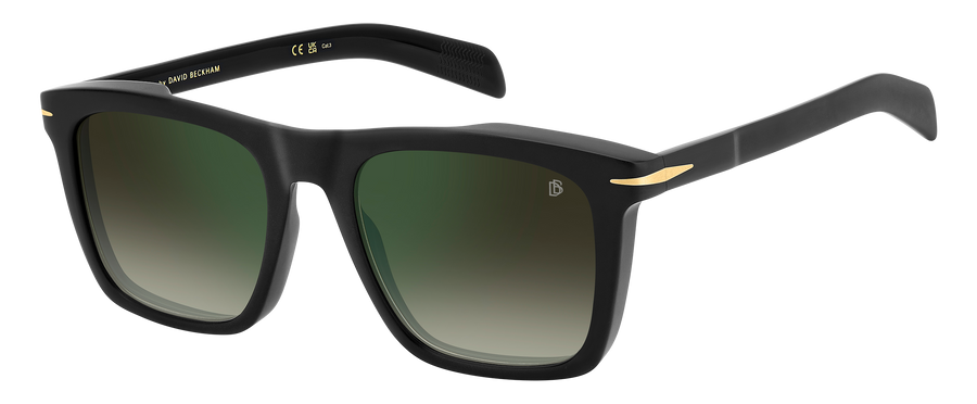 DB 7000/S - Matte Black - Green Shaded Green Mirror