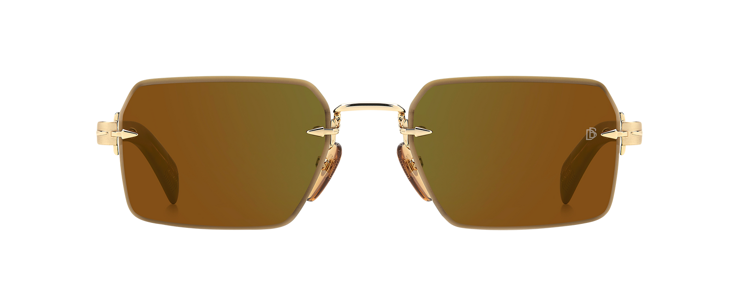 DB 7109/S - Gold Brown Horn - Green Mirror