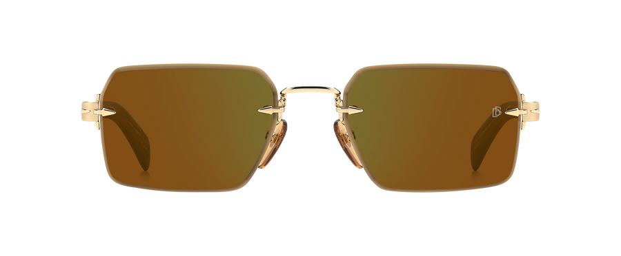 DB 7109/S - Gold Brown Horn - Green Mirror