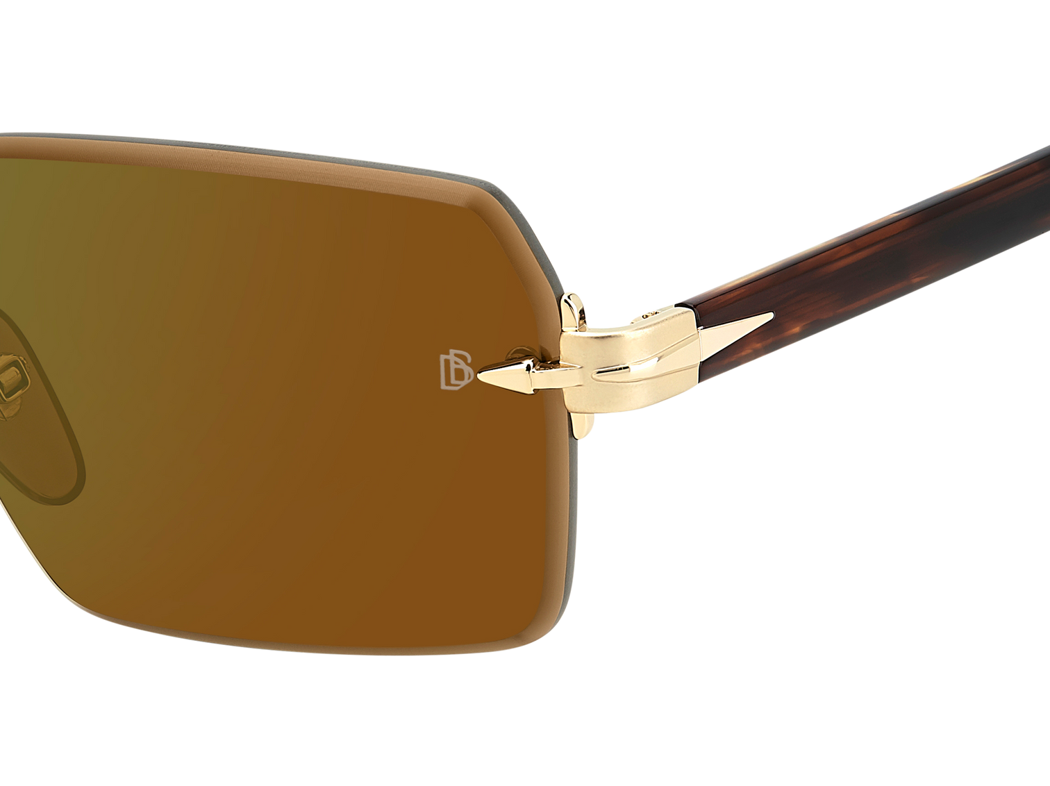 DB 7109/S - Gold Brown Horn - Green Mirror