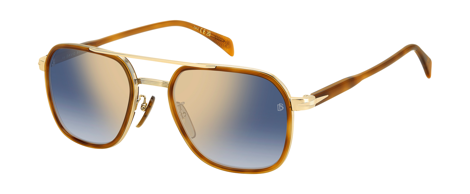 DB 1161/S - Brown Havana Gold - Blue Shaded Gold Mirror