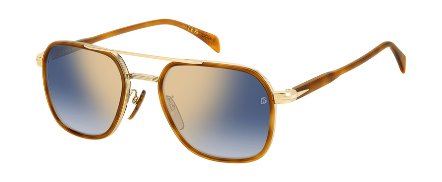 DB 1161/S - Brown Havana Gold - Blue Shaded Gold Mirror