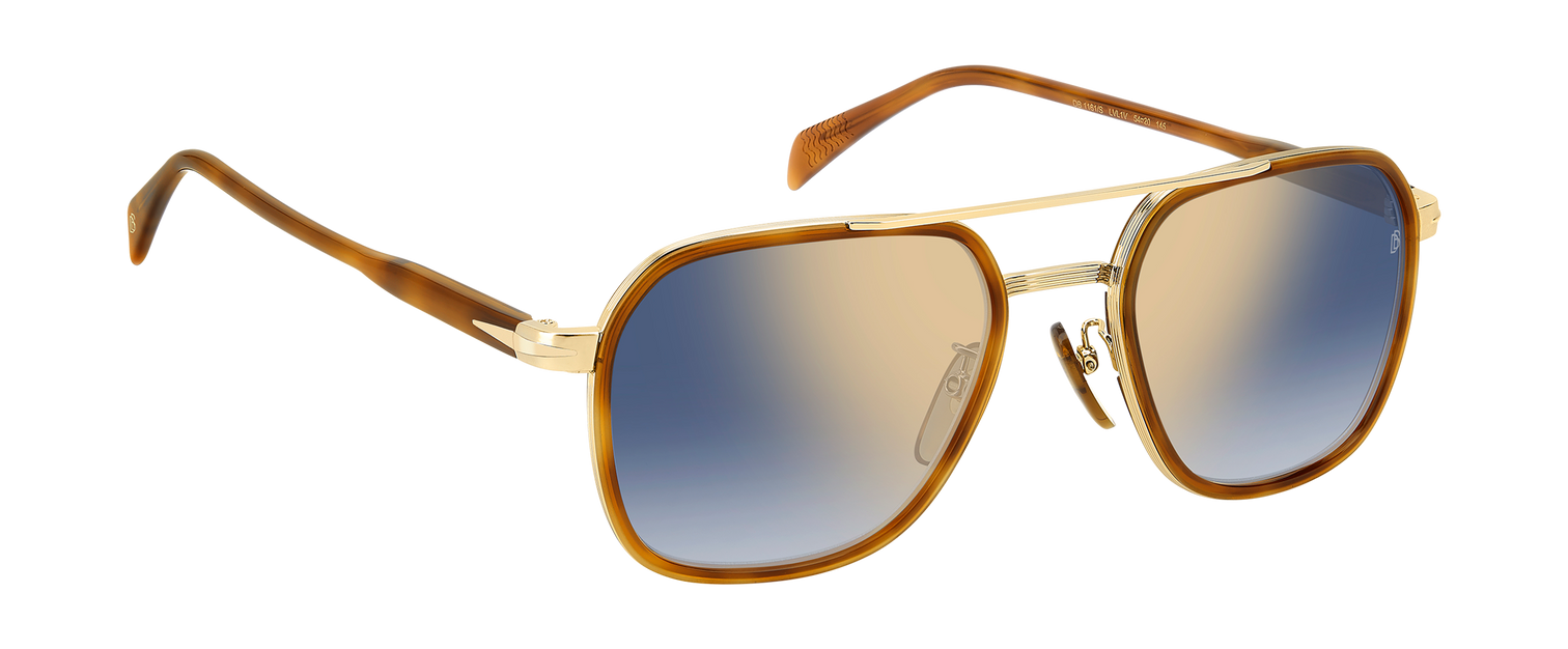 DB 1161/S - Brown Havana Gold - Blue Shaded Gold Mirror