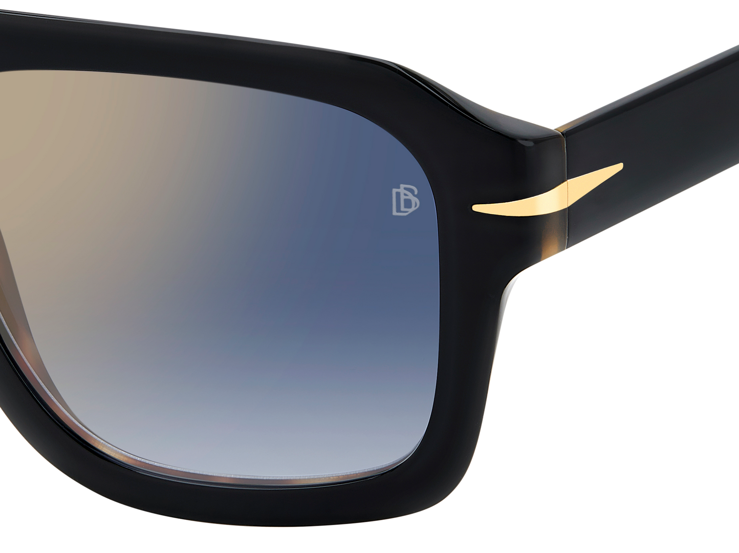 DB 7127/S - Black Havana - Blue Shaded Gold Mirror