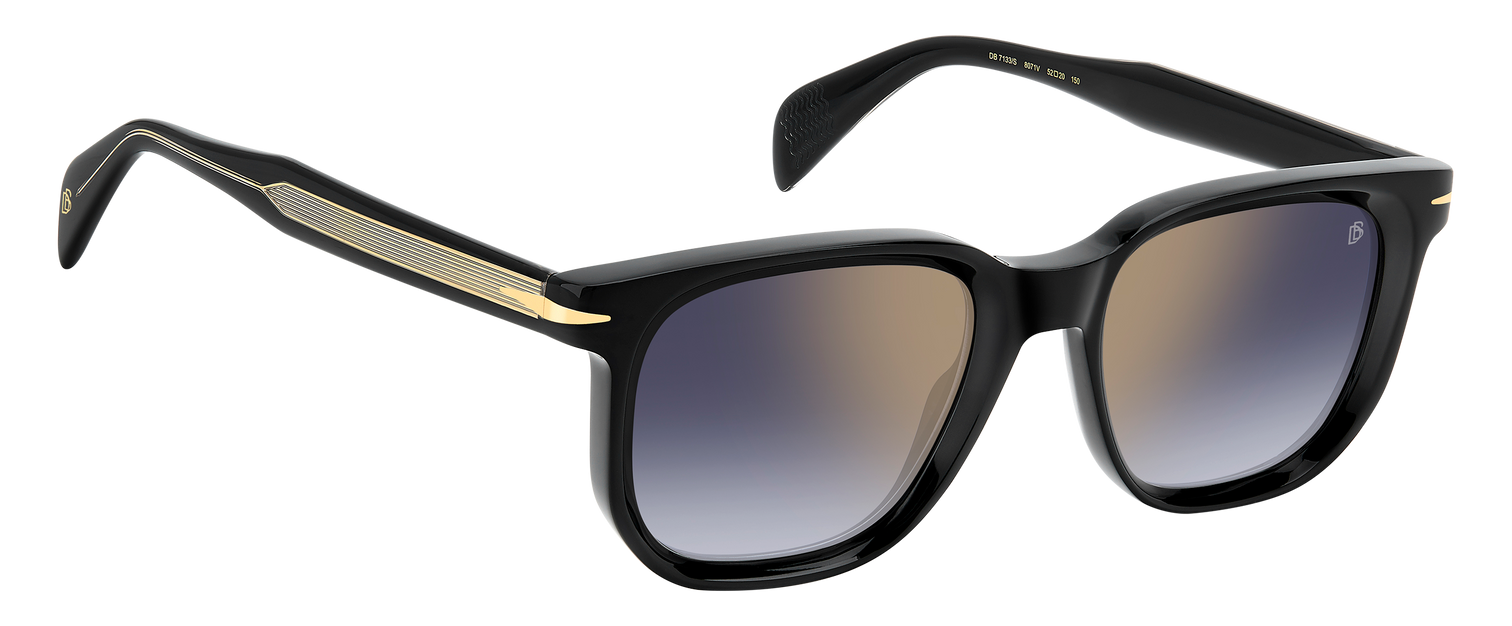 DB 7133/S - Black - Blue Shaded Gold Mirror