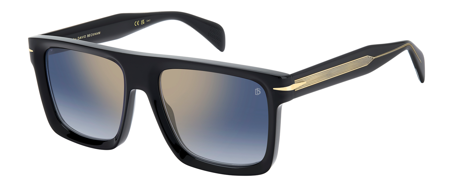 DB 7134/S - Negro - Espejo dorado sombreado azul
