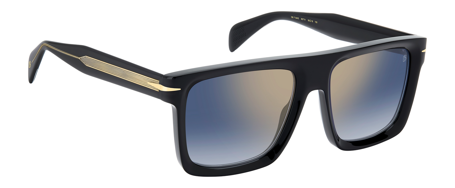 DB 7134/S - Negro - Espejo dorado sombreado azul