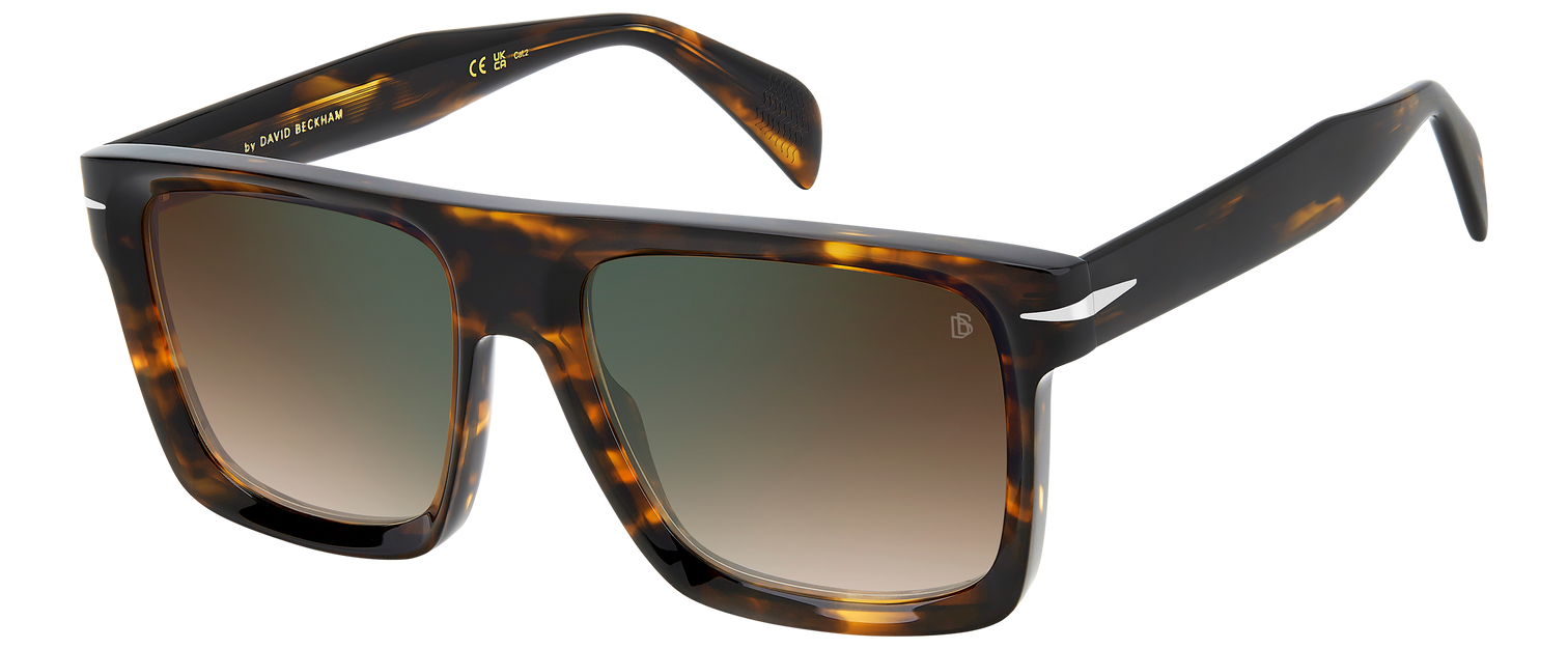 DB 7134/S - Brown Havana - Brown Shaded Green Mirror