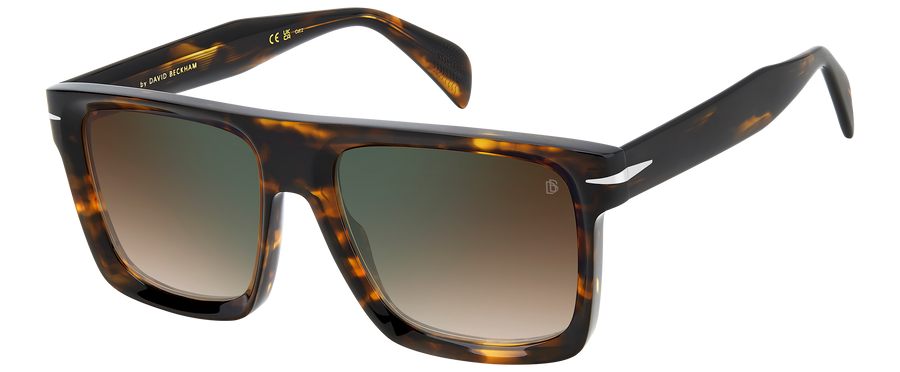 DB 7134/S - Brown Havana - Brown Shaded Green Mirror