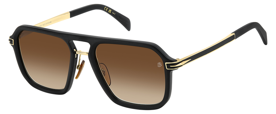 DB 7136/S - Matte Black Gold - Black Brown Green Antireflex