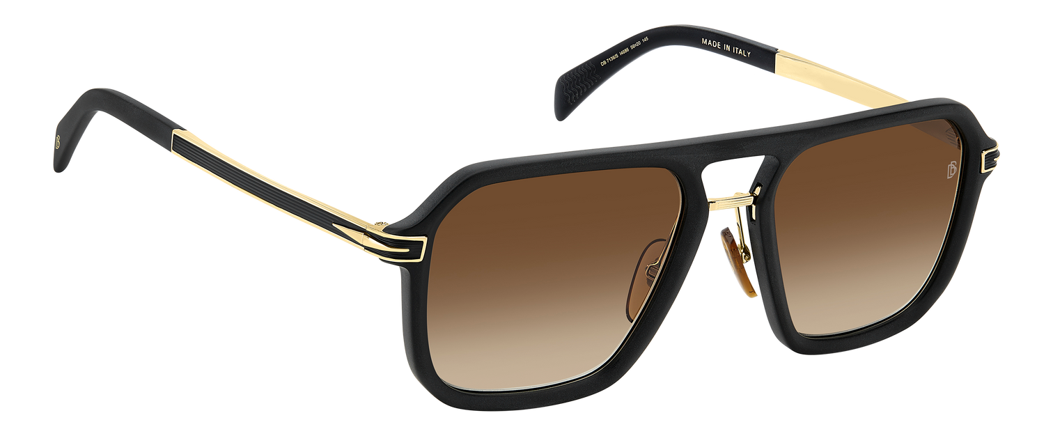 DB 7136/S - Matte Black Gold - Black Brown Green Antireflex
