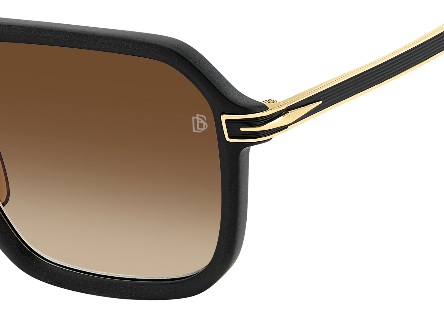 DB 7136/S - Matte Black Gold - Black Brown Green Antireflex