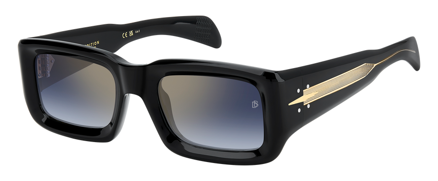 DB 7131/S - Black - Blue Shaded Gold Mirror
