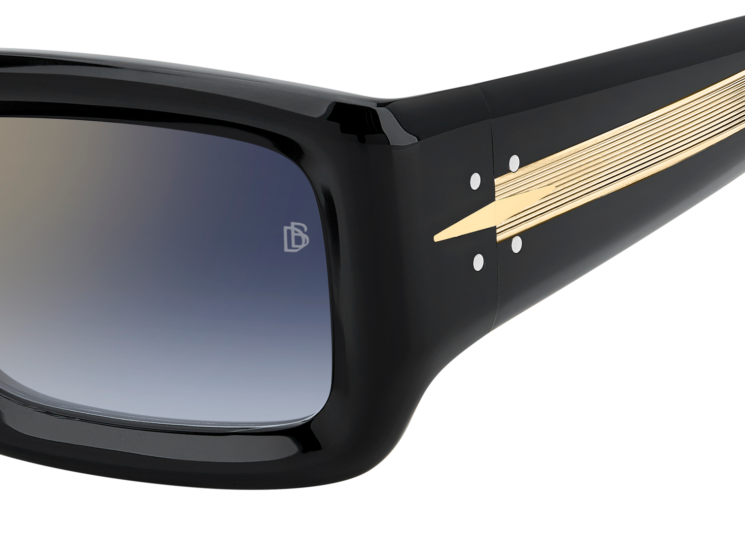 DB 7131/S - Black - Blue Shaded Gold Mirror