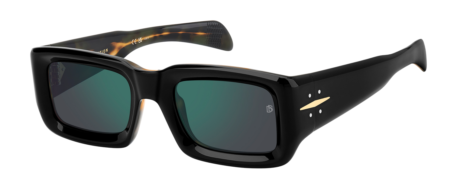 DB 7131/S - Black Havana - Green Mirror