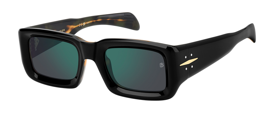 DB 7131/S - Black Havana - Green Mirror