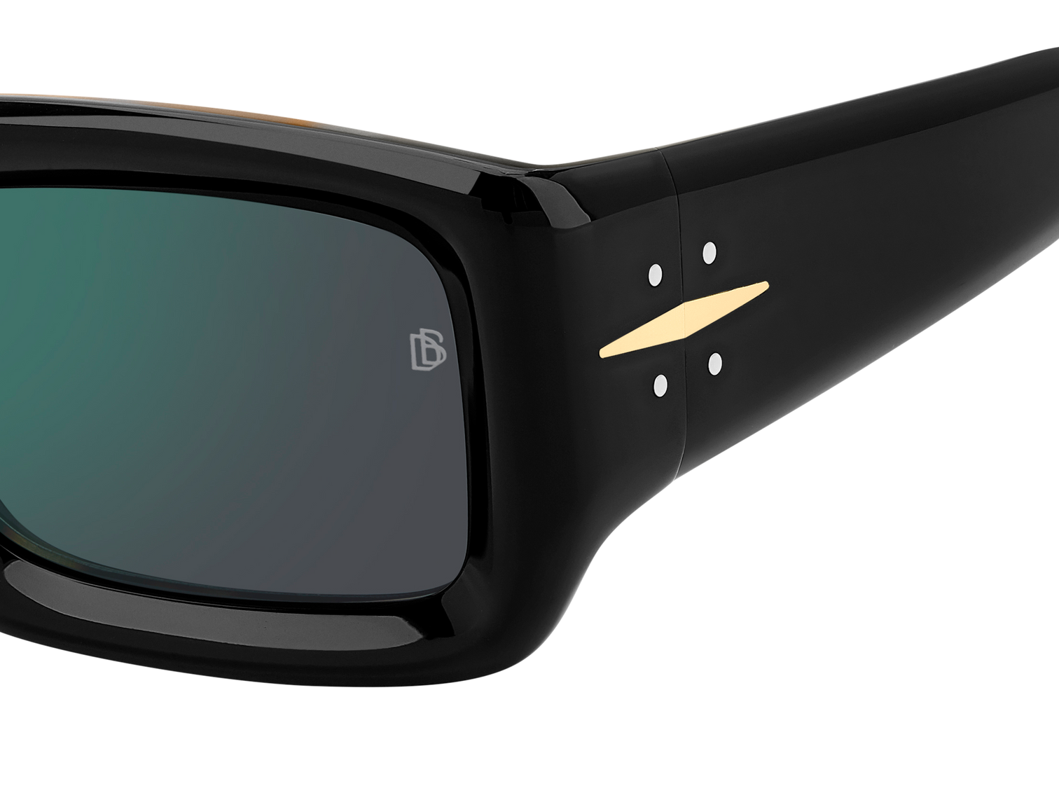 DB 7131/S - Black Havana - Green Mirror