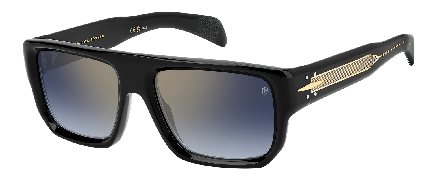 DB 7132/S - Black - Blue Shaded Gold Mirror