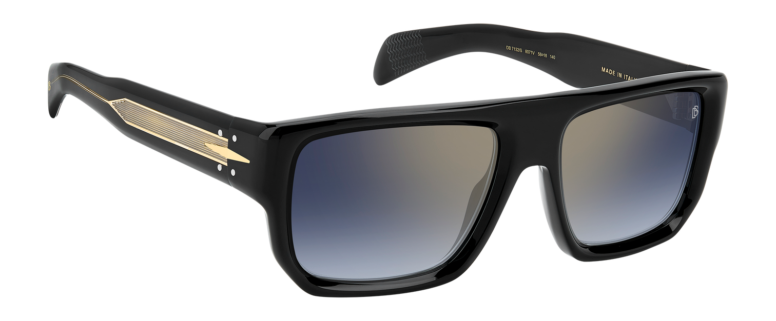 DB 7132/S - Black - Blue Shaded Gold Mirror