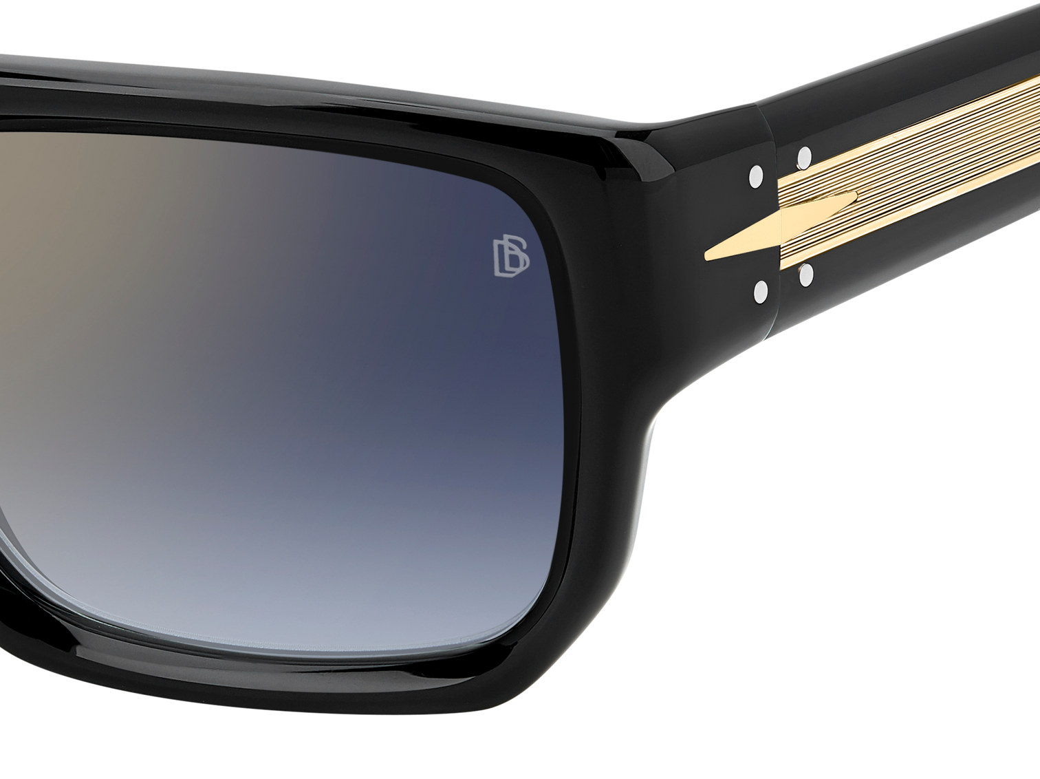 DB 7132/S - Black - Blue Shaded Gold Mirror