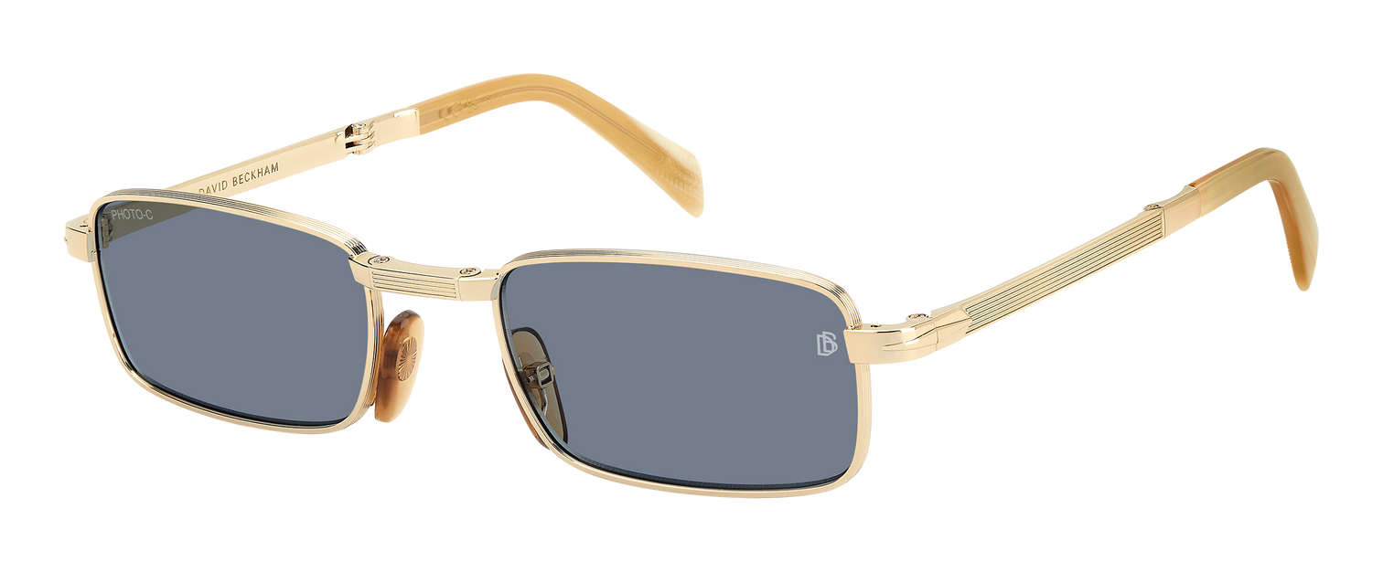 DB 99/ORIGAMI - Gold Beige Horn - Blue Mirror