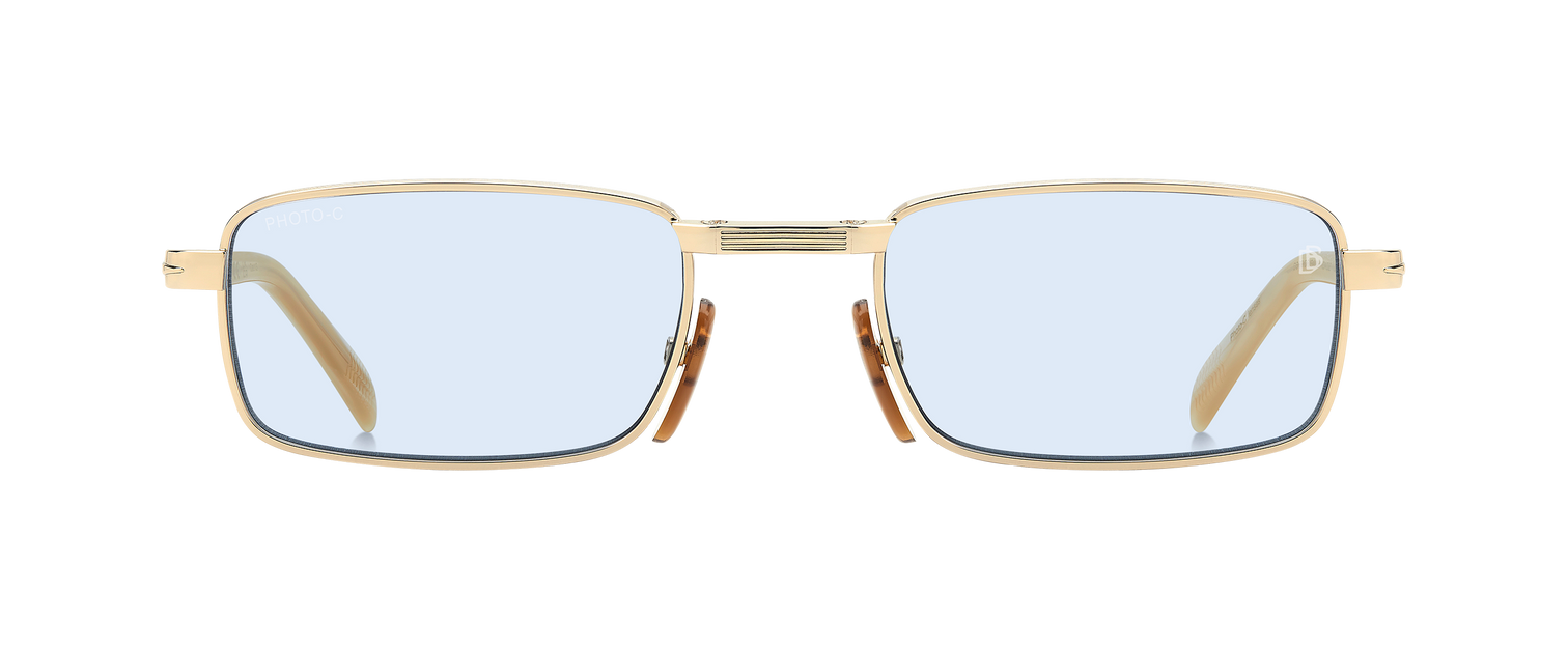 DB 99/ORIGAMI - Gold Beige Horn - Blue Mirror