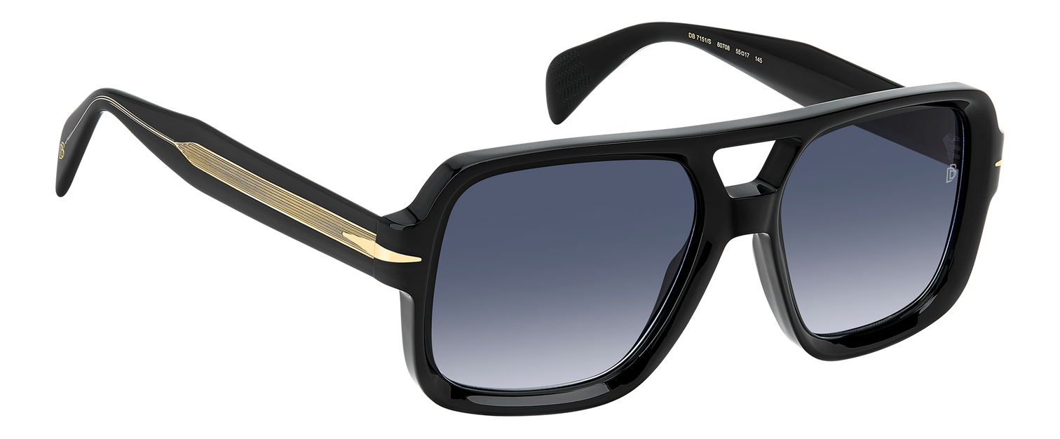 DB 7151/S - Black - Dk Blue Shaded