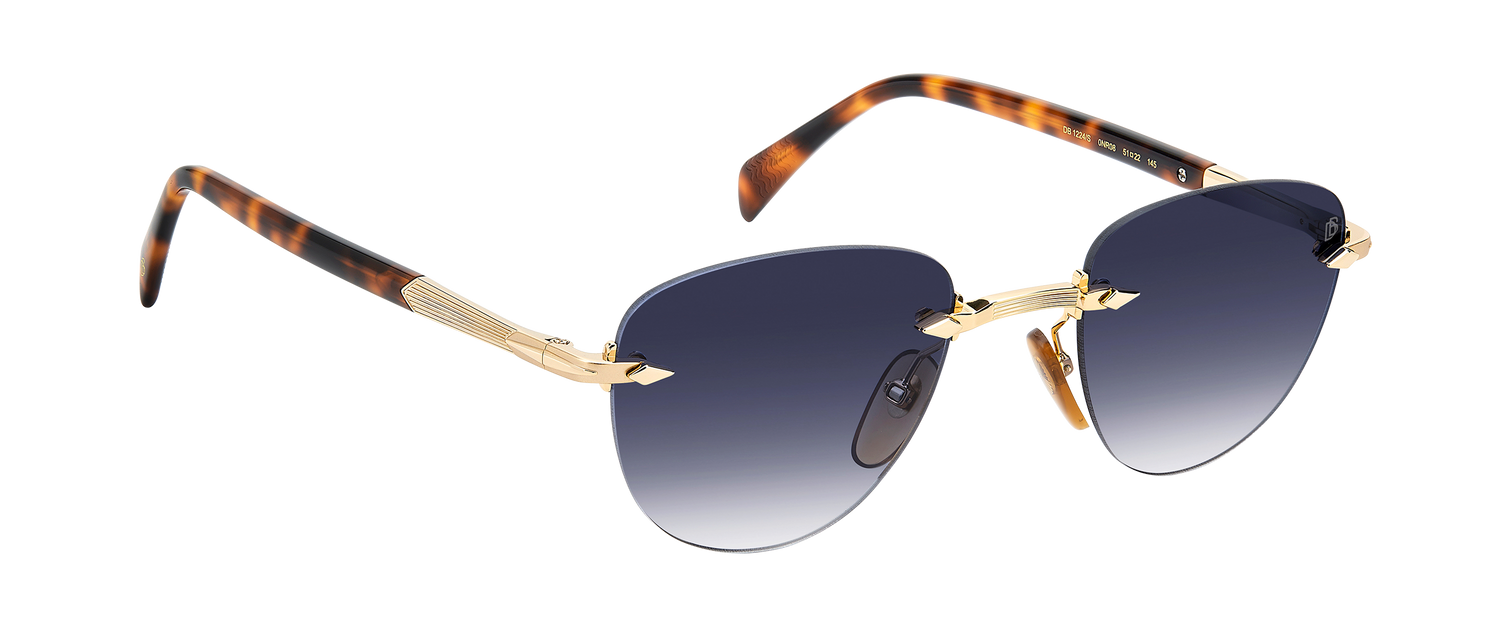 DB 1224/S - Gold Brown Havana - Dk Blue Shaded