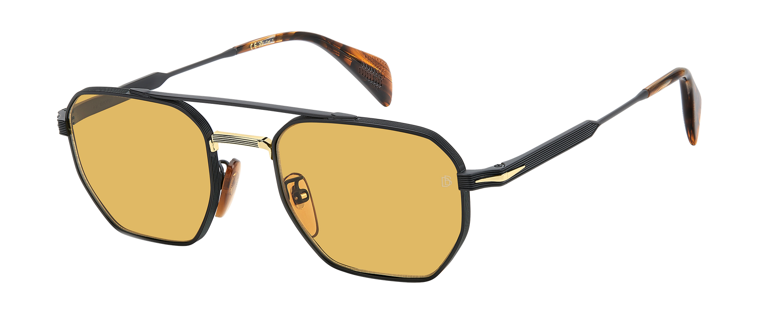 DB 1229/S - Matte Black Gold - Yellow Antireflex