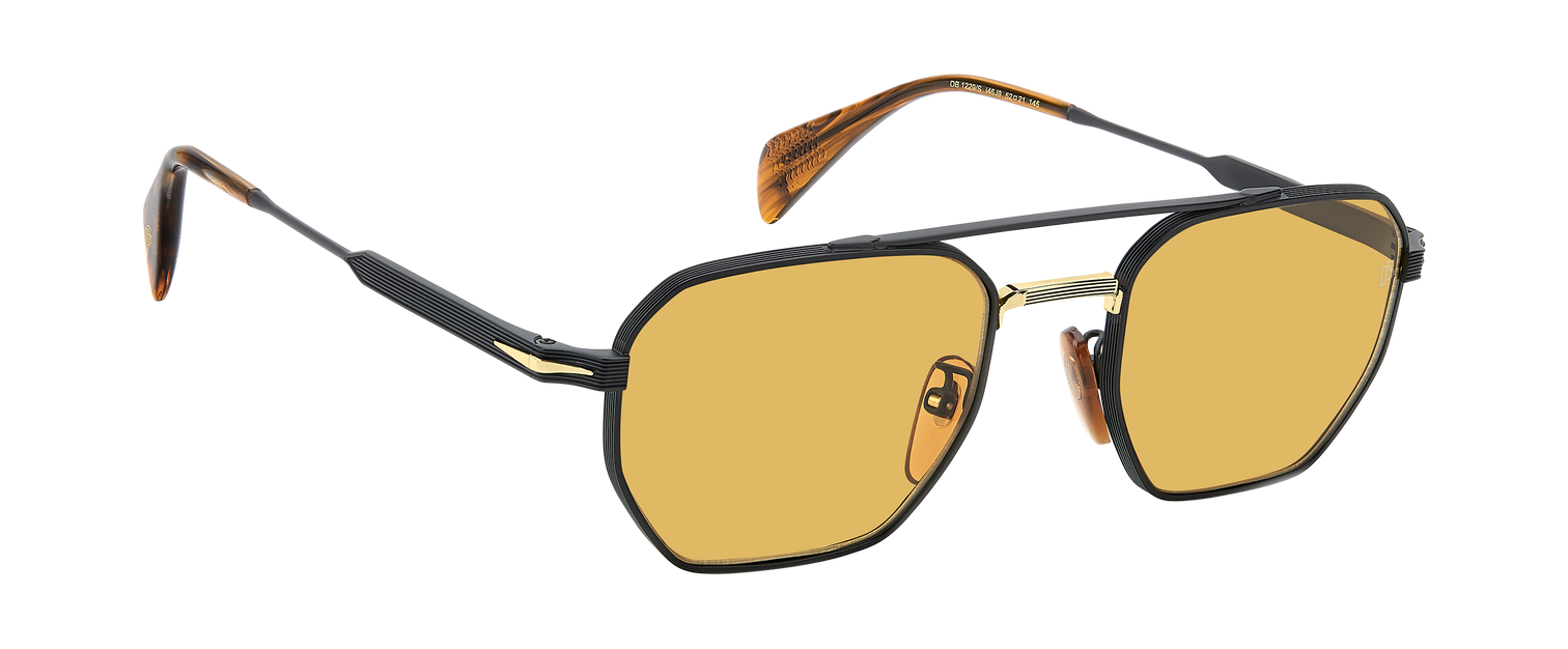 DB 1229/S - Matte Black Gold - Yellow Antireflex